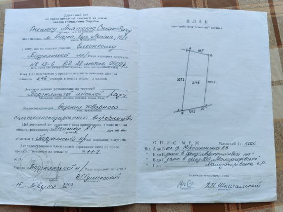 Земельний пай продам Борзна