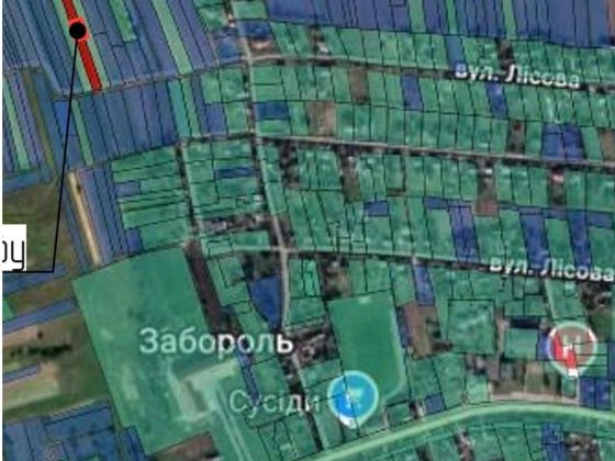 Земельна  ділянка 6 сот з адресами  під забудову в центрі Забороля Забороль