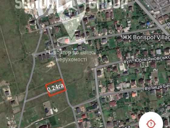 24 сотки біля Польової, напроти Царського села Борисполь