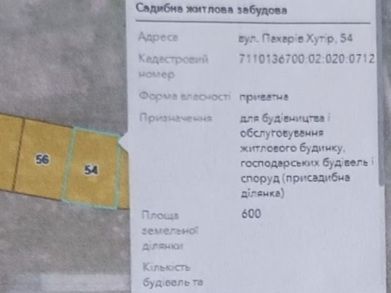 Продаж земельної ділянки по вул. Пахарів Хутір, 54. Черкассы