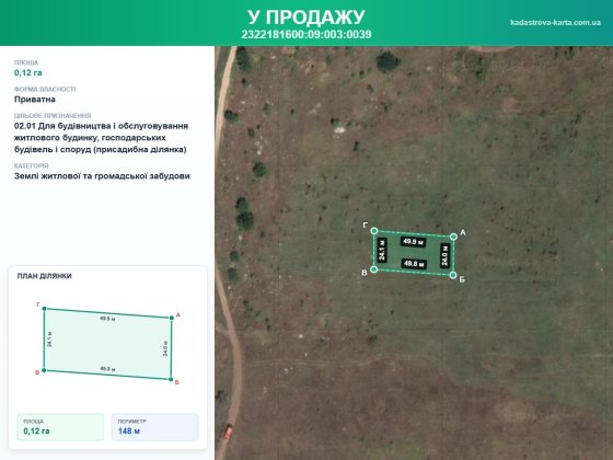 Продаж земельної ділянки у с. Володимирівське Запоріжжя
