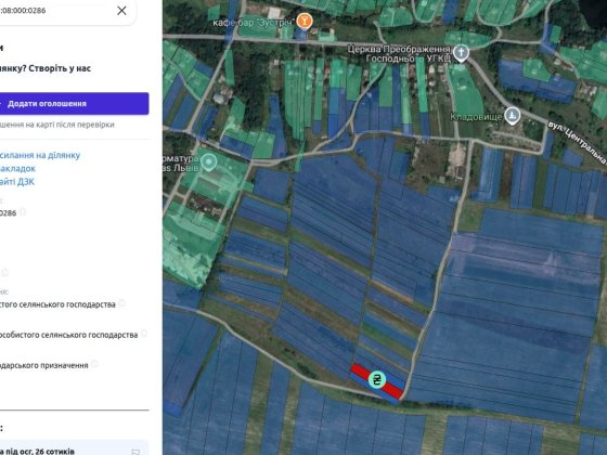 Ділянка під осг 26 сотиків Львов