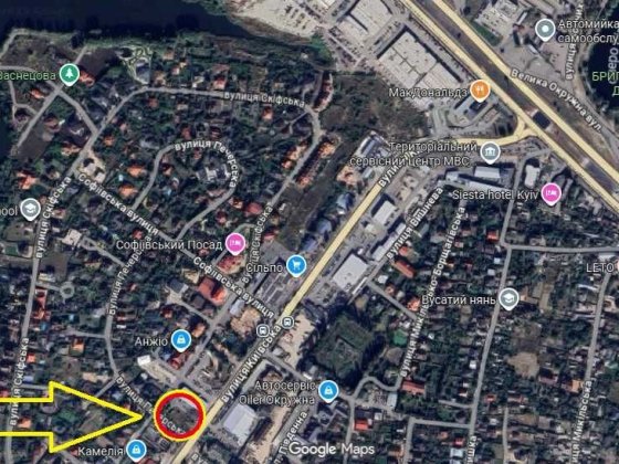 ФАСАД 30 сот факт 50 сот Комерція 400 м від Окружної на Вишневе ВЛАСНИК Софиевская Борщаговка