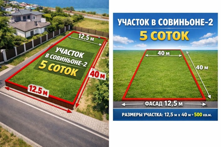 ‼️Продам участок в Совиньоне 2 . 5 соток. ‼️ - фото 1