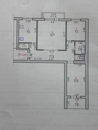 3-кімнатна квартира, вул. Григорія Сокальського, 42 - фото 1