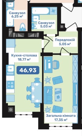 Бюджетна 1-но кімнатна квартира в новому будинку - фото 1