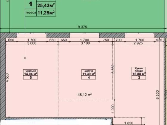 Продаж двокімнатної квартири 48м2 з двором 37м2 Святопетрівське