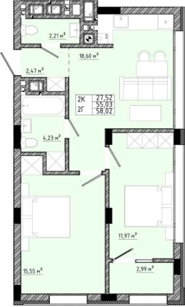 Продаж 2 кім. квартири в новобудові, вул.Спортивна - фото 1