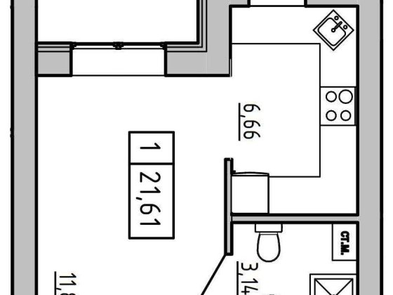 1-КІМНАТНА КВАРТИРА 21,64 м² У ЖК «КЕКС» | ВІД ВЛАСНИКА  Авангард, Одеська область Авангард