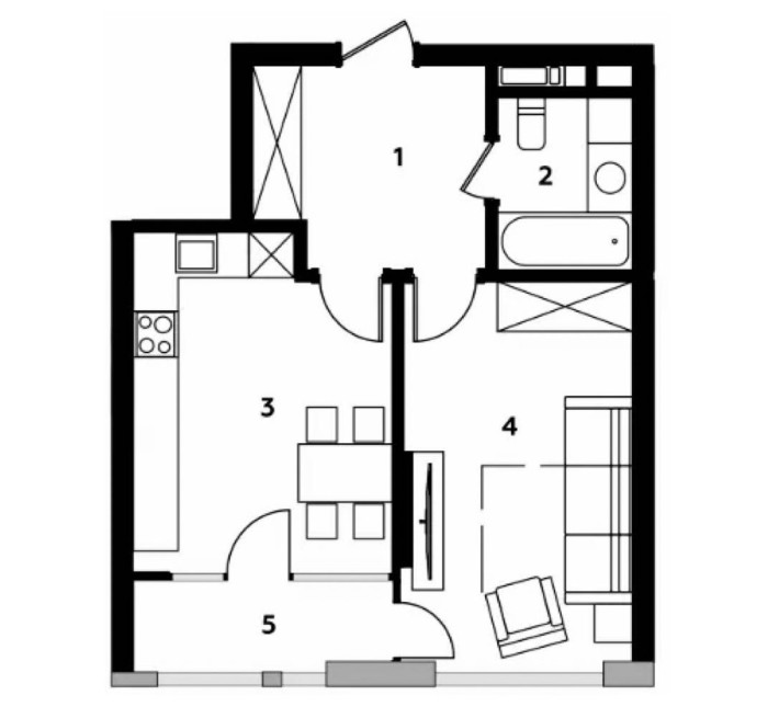 Продаж 1к Бровари Київська 235 квартири Madison Gardens 46.8 m2 - фото 1