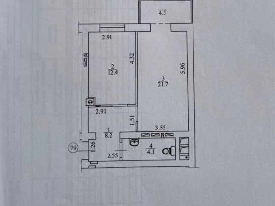 Продаж великої 1к квартири 50м2, газ, бомбосховище Буча