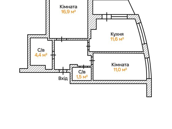 Без комісії. Продаж 2к квартири 53.6м2, ЖК Райдужний Дніпровський р-н, єОселя