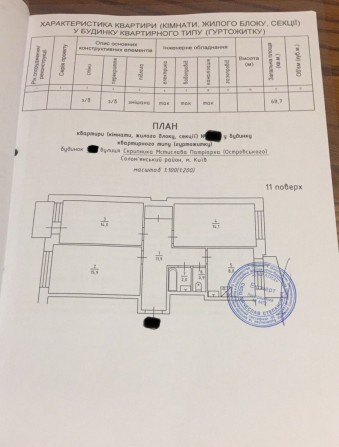 ВЛАСНИК 3х к. кв, м.Вокзальна 69 м² 8м кухня ,11 поверх - фото 1