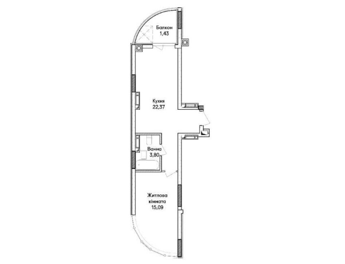 Продаж 1-К квартири 42.69м² в ЖК БІЗНЕС класу"! Від забудовника! - фото 1