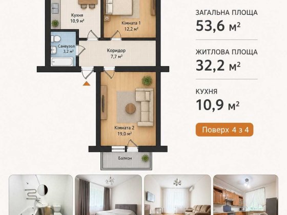 | Продаж 2-кімнатної квартири • Центр • Покровський собор • Ремонт • $75000 Рівне