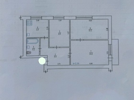 3-кімнатна квартира 52 м² біля 11 школи та Акваарени Полтава