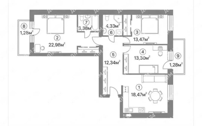 3-кімнатна новобудова 91 м² у САМОМУ ЦЕНТРІ ПОЛТАВИ - фото 1
