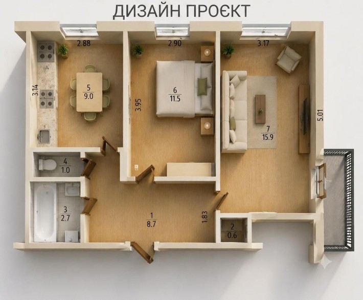 Квартира на Крошні біля АТБ - фото 1