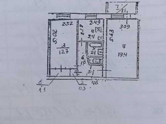 2 кім З ГАЗОМ середній поверх район НЕЗАЛЕЖНОСТІ (ТИТОВА) (720598) Днепр