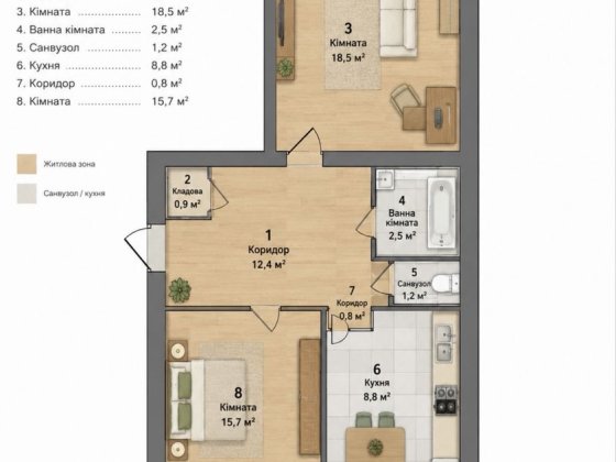 Продаж 3-кімн кв Малий ринок вул Шкільна Запорожье