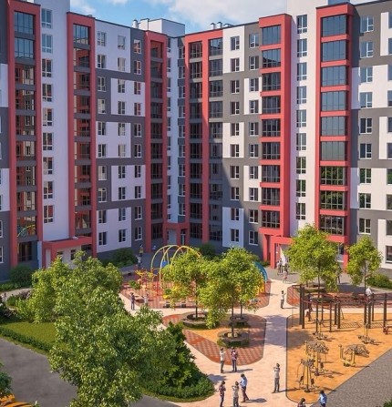 1-кімнатна квартира 41,5 м² у ЖК «Глорія» — 5 поверх, вид у затишний двір - фото 1