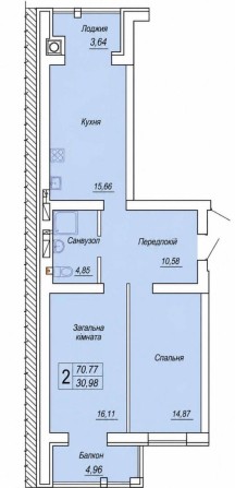 Продаж великої 2 кімнатної квартири в новобудові - фото 1