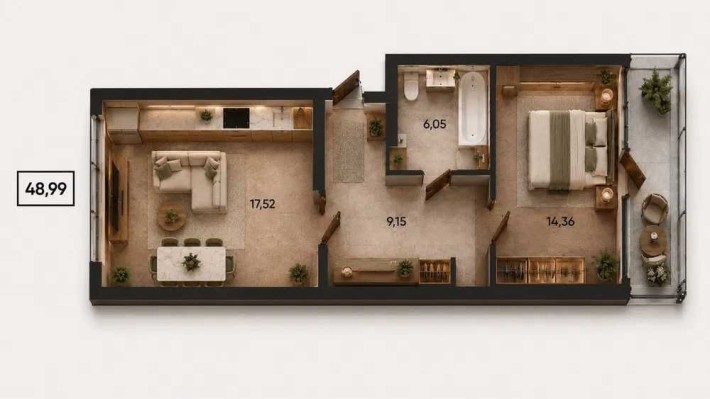 Продаж 1-кімнатної  49 м квартири в ЖК Orlan Residents / Орлан Резидентс, вул. Пластова, 4 - фото 1