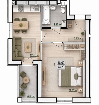 Продам евродвухкомнатную квартиру в ЖК «Сказка» 3 этаж - фото 1