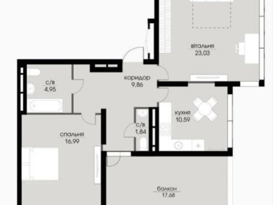Без % ТЕРМІНОВИЙ ПРОДАЖ , ЖК Ехо парк, Echo park, 72 м2, 2 кім., квартира, перепоступка, Київ