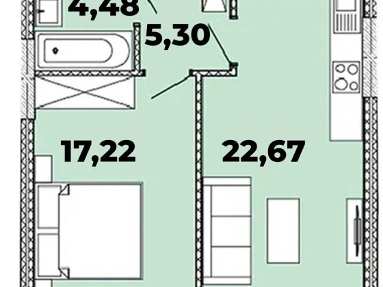 Простора квартира 49,7 м² від власника. ЖК Crystal Avenue, 300 м до Києва Петропавлівська Борщагівка