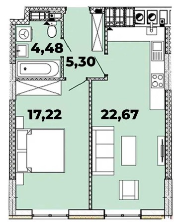 Простора квартира 49,7 м² від власника. ЖК Crystal Avenue, 300 м до Києва - фото 1