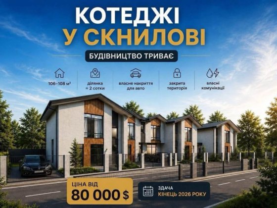 Власний будинок   за ціною квартири / 85 000 $ від забудовника Скнилів