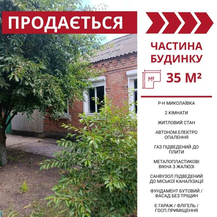 Продається частина будинку в Кропивницькому, р-н Миколаївка - фото 1