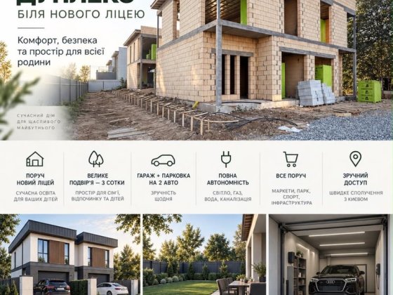 Продаж сучасного дуплекса в центрі Петропавлівської Борщагівки