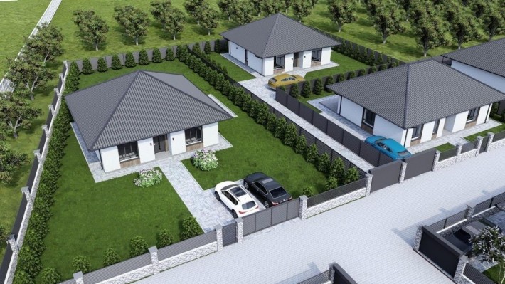 ВІД 52 200 $ - купити внутрішній таунхаус 58 м² у Гостомелі з газом, землею та двома дворами - фото 1