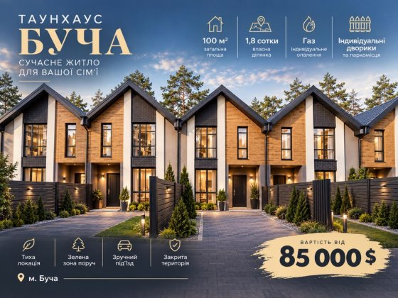 Таунхаус з газом в Бучі Буча