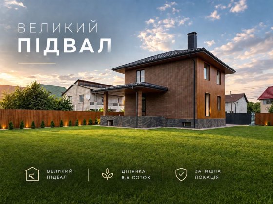 Будинок (210 м2) з ПІДВАЛОМ на просторій ділянці (8.6 соток) під ЧИСТОВУ‼️ тиха і затишна вулиця>зру