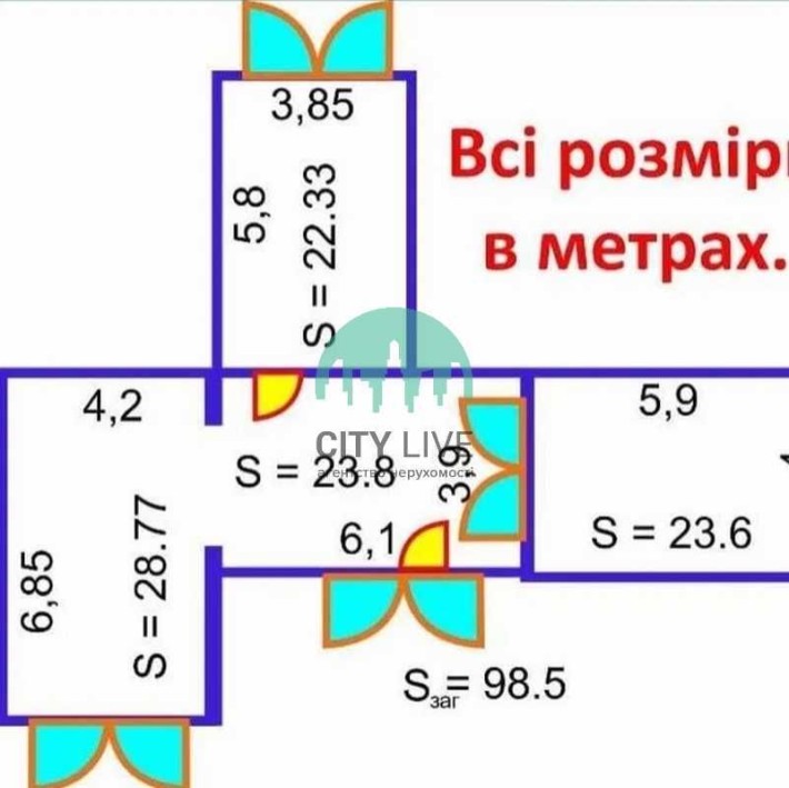 Продаж приміщення площею 98 м2 в ГБК Авіатор (38) - фото 1
