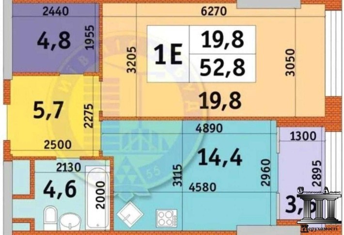 Від Власника, без додаткових витрат 1-кімнатна 52,8 кв.м 9-поверх Берестейський 11, Manhattan/Манхет - фото 1