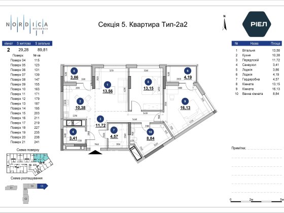 Остання видова квартира по 1650$/м2 ! 90м2 Nordica, Новопечерські Липки, Печерськ!