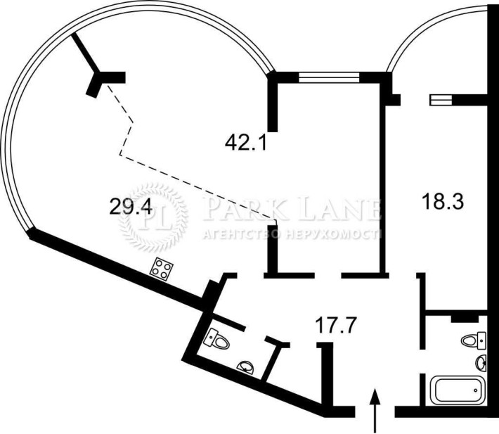 Цена ниже рынка. Podil Plaza  Residence. Без ремонта. Воздвиженка - фото 1