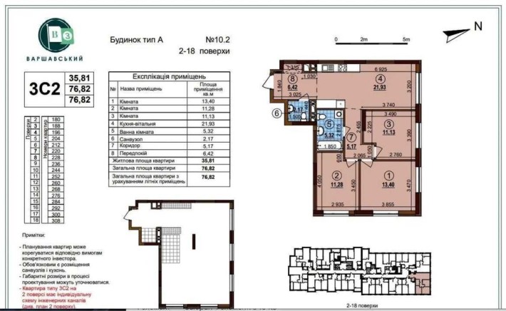 Продаж 3-к квартири Варшавський 3 ( 10.2) - фото 1