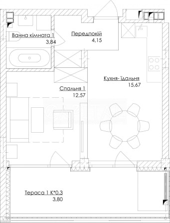 Видова квартира, ЖК Рибальський, Подільський р-н, з терасою - фото 1