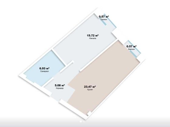 Продам 1-кімн. квартиру ( євродвушку) 52.35 м² ЖК Bereg Residens