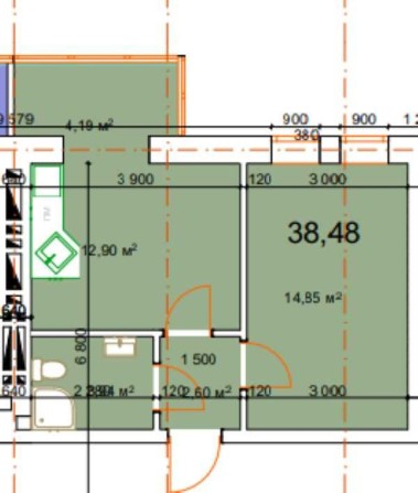 Продаж 1 кім квартири, 38.48 м.кв в ЖК по вул.Малицькій(Епіцентр) - фото 1