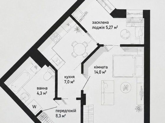 Дешево! 1-кімнатна квартира в малоповерховій забудові Коломия