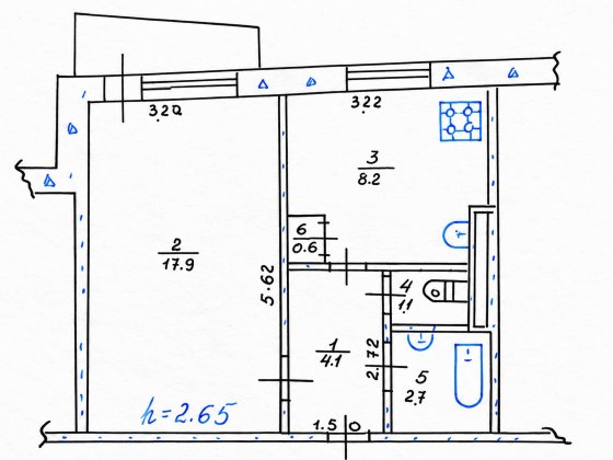 Продаж світлої 1-кімнатної квартири — 34 м², 6 поверх із 9 Лозова