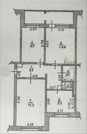 Продам 3-кімнатну квартиру, мікрорайон №2, 68км2. - фото 1