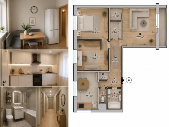 Продаж 3 к кв , центр, 2/9, Харківська,104 Чугуев