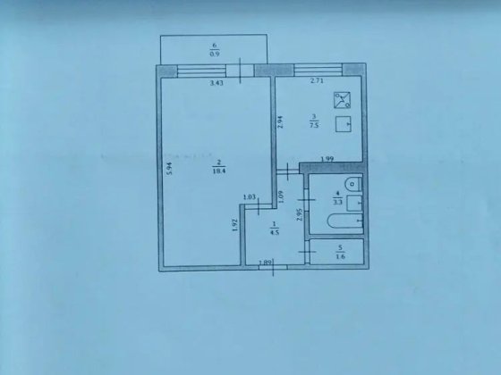 Продам 1-кімнатну квартиру, м. Південноукраїнськ (2-й район).